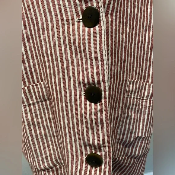 Mara Hoffman Red Stripe Linen Blazer XL Chic and Comfortable - Picture 7 of 16